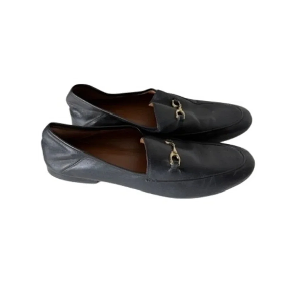 Coach Haley Horsebit Loafers Black Leather Gold Hardware FG3110 Womens 11B